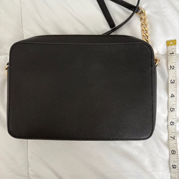 Michael Kors Jet Set Large Saffiano Leather East West Shoulder Crossbody Black - Picture 9 of 9